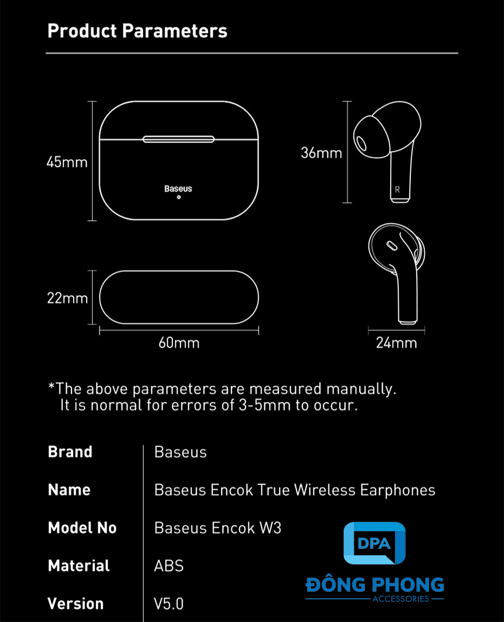 Tai Nghe Bluetooth Baseus Encok W3 True Wireless Chính Hãng ( Bluetooth 5.0, IP55, Noise reduction )