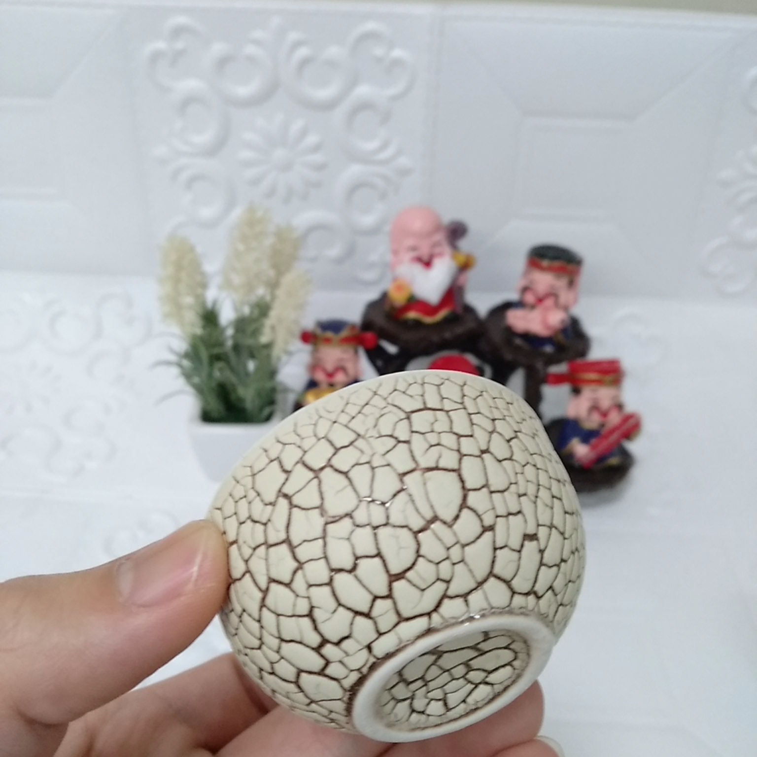 Bộ ấm chén men rạn Bát Tràng RT1 kèm khay