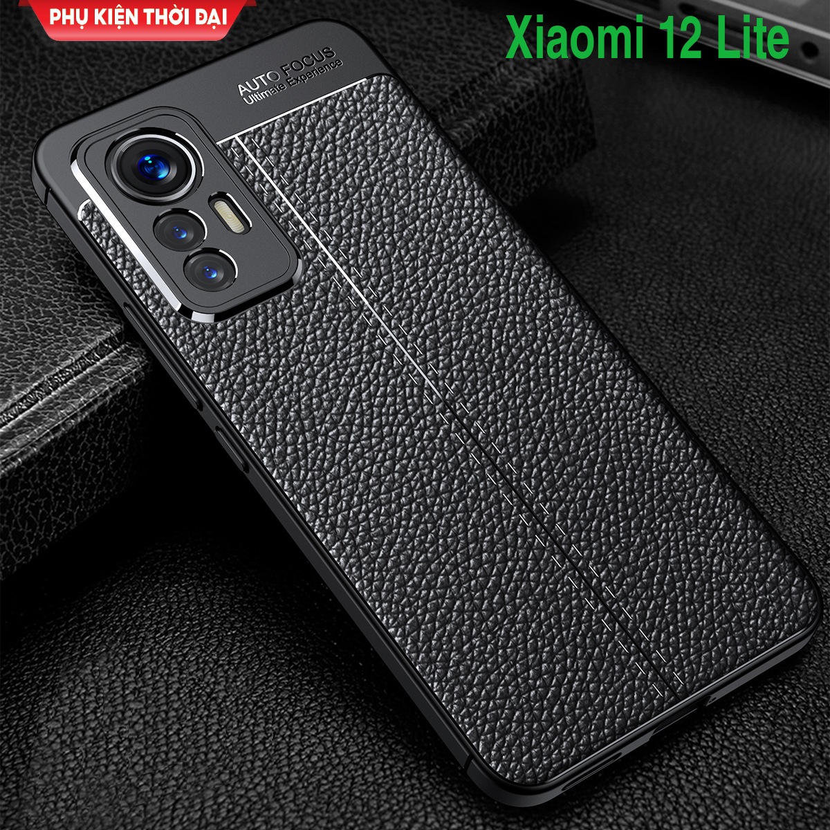 Ốp lưng Xiaomi 12 Lite chống sốc vân da hiệu Auto Focus siêu bền