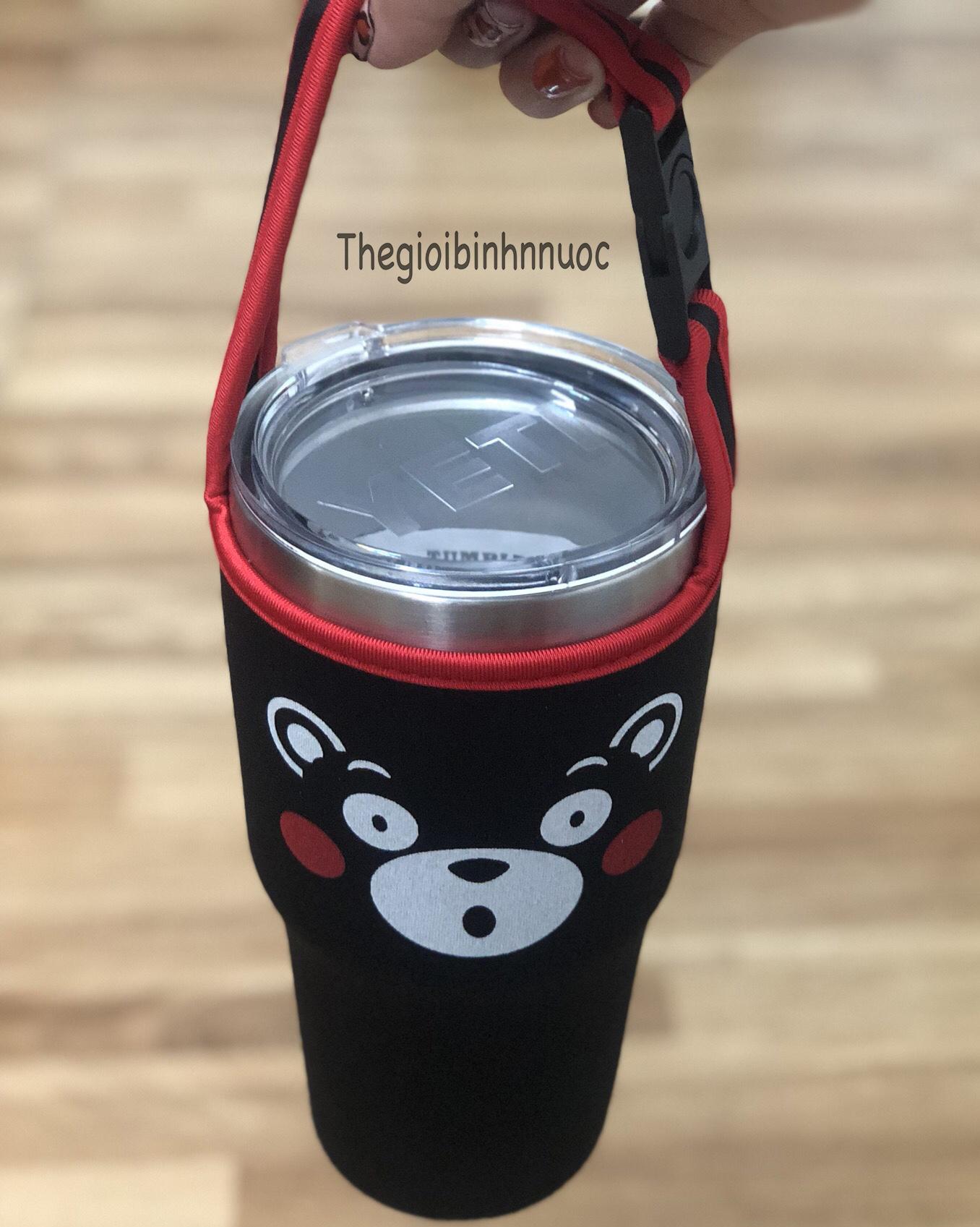 Túi Đựng Ly Yeti 900ML Gấu Kumamon Đen T17