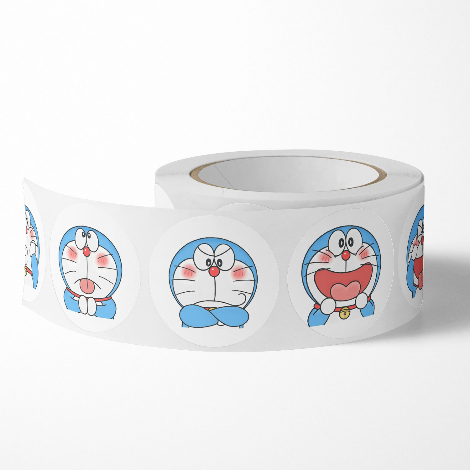 Cuộn 500 tem Sticker Mèo Máy Xanh dễ thương cho bé - 2.5cm