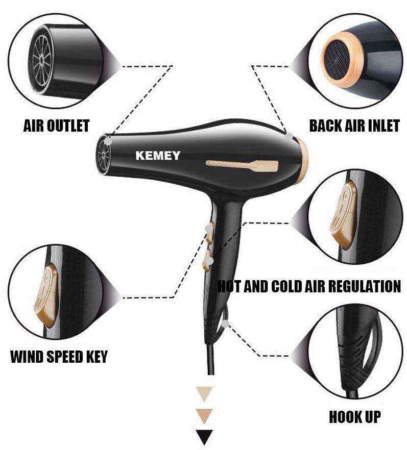 [HCM]Máy Sấy Tóc 3000W Kemei Km 2376