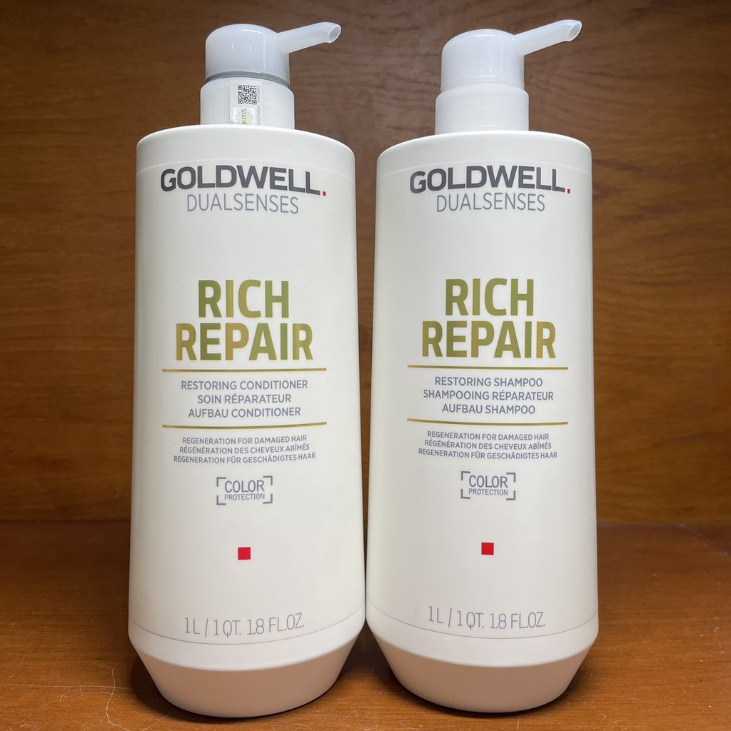 Dầu gội xả chăm sóc tóc hư tổn khô xơ Goldwell Rich Repair 1000mlx2