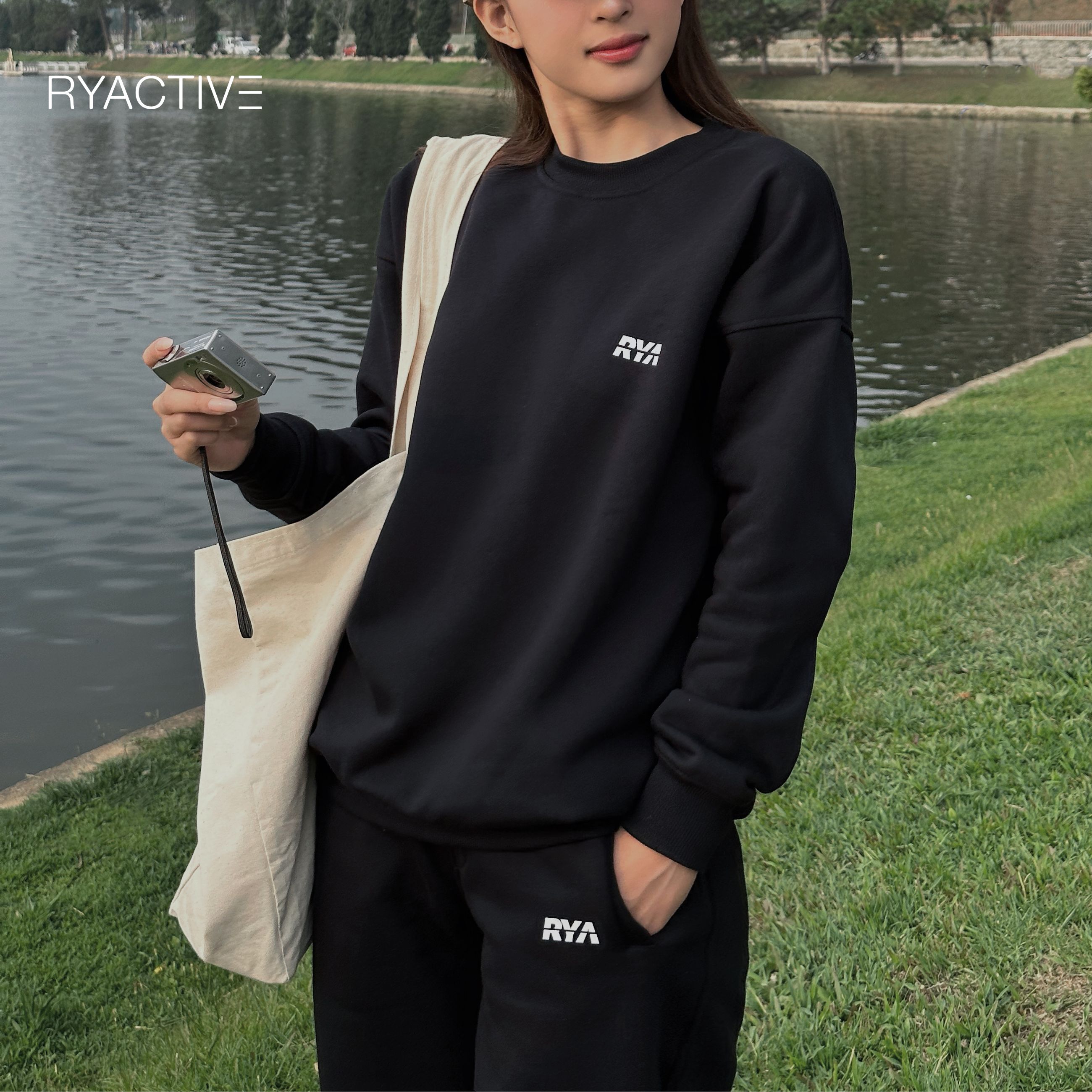 Quần jogger nữ thể thao RYACTIVE - RYA JOGGER Black