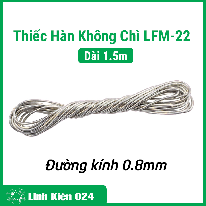 Thiếc hàn không chì Hàn Quốc PB-Free LFM-22 cuộn 1,5 mét đường kính 0.8mm