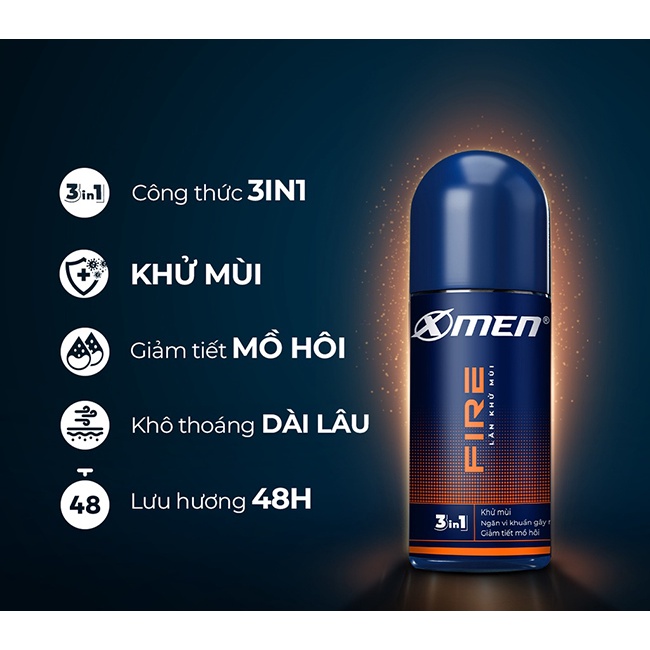 Lăn khử mùi X-men Fire/ Wood 50ml