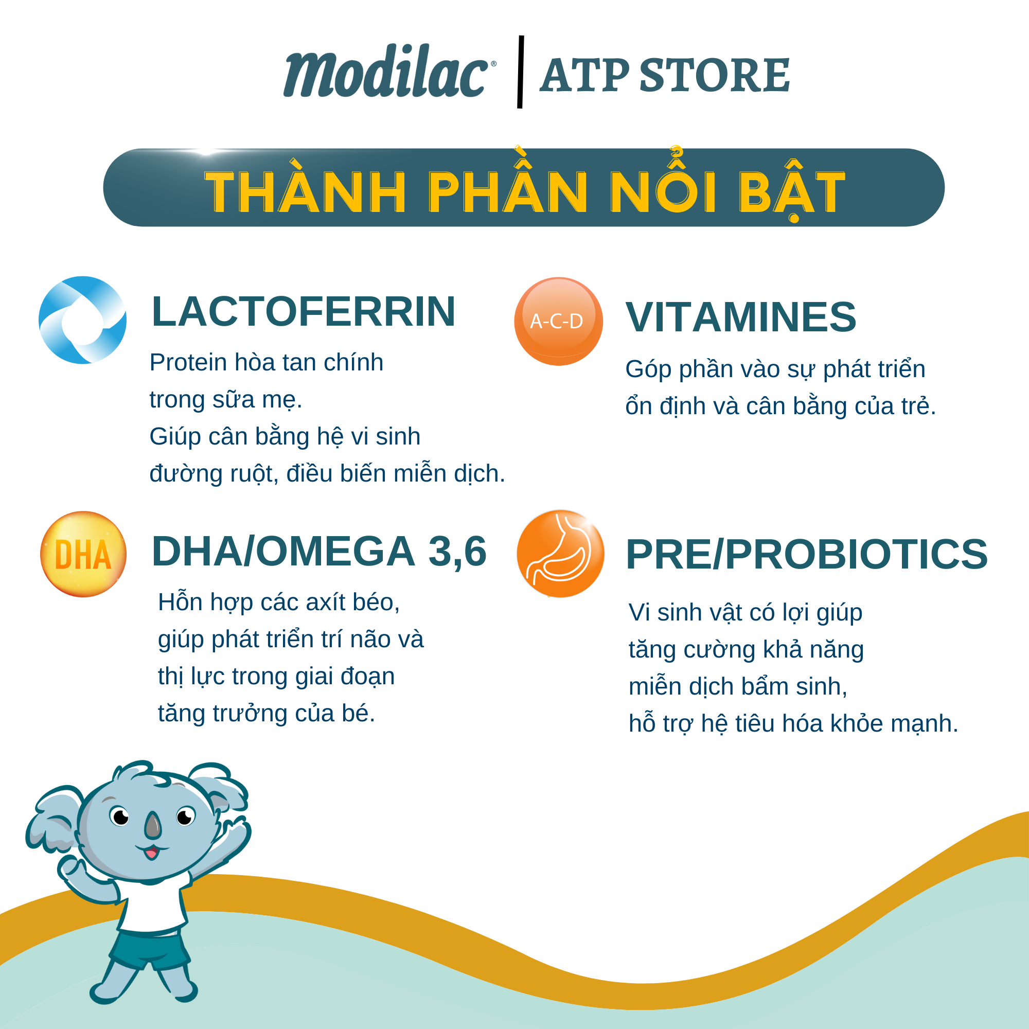Combo 2 sản phẩm MODILAC DOUCÉA 2 và MODILAC DOUCÉA 3