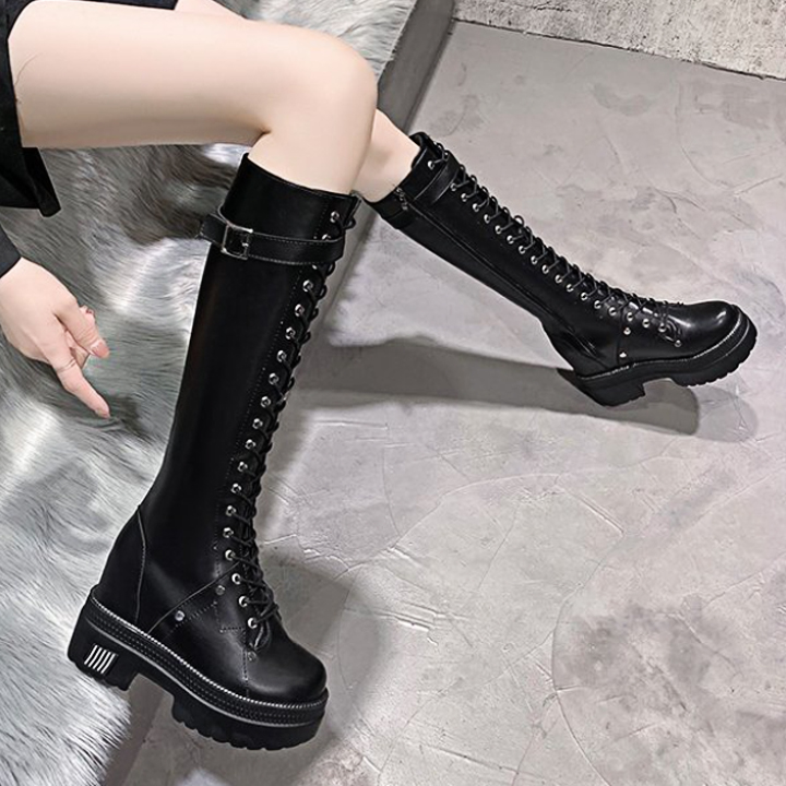 Boots Cổ Lửng Khoá Kéo Phối Đai PB595-4191