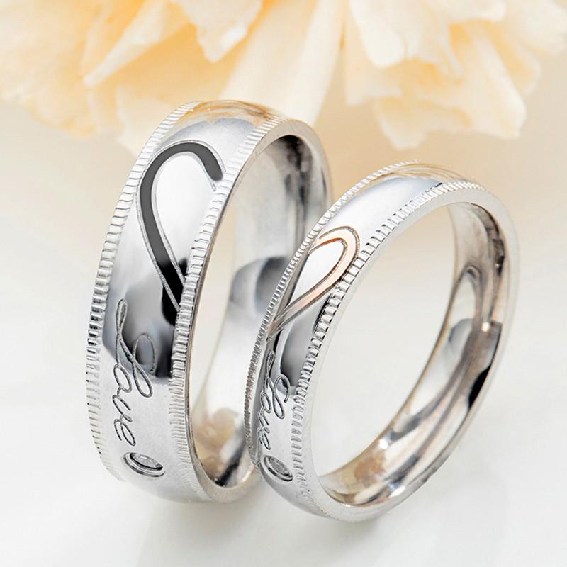 Nhẫn cặp trái tim NC130 (Màu Bạc)