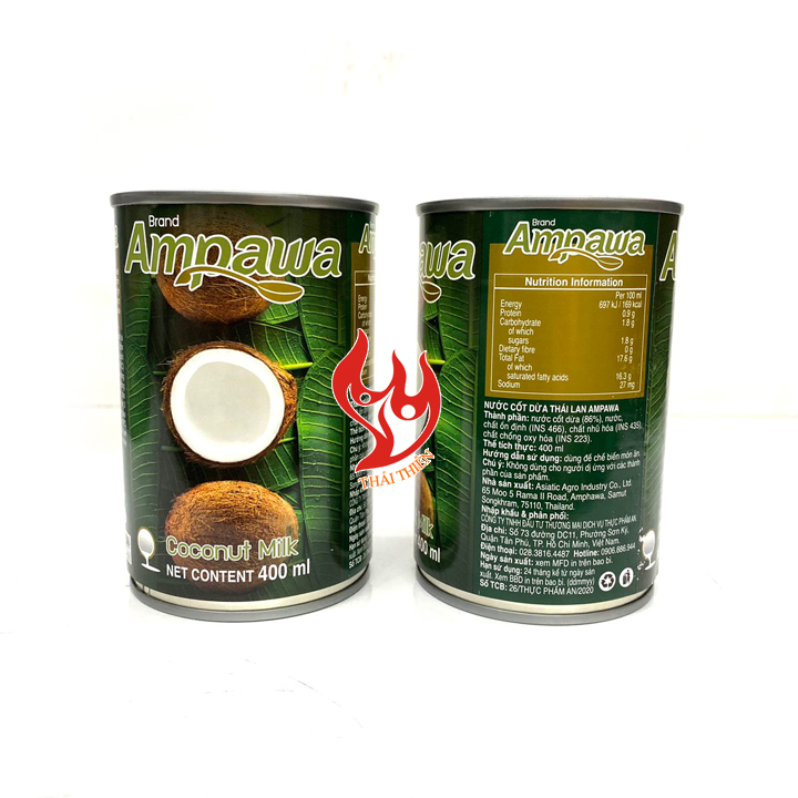 [HCM]Nước Cốt Dừa Thái Lan Ampawa Lon 400ml