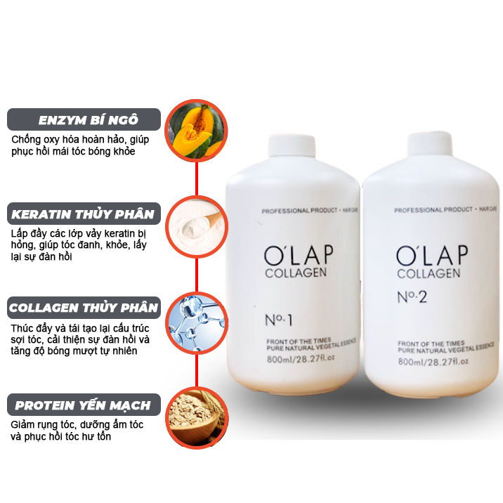 [CHÍNH HÃNG] Uốn Đa Năng(UỐN NÓNG+LẠNH)Olap Colagen 800ml x 2