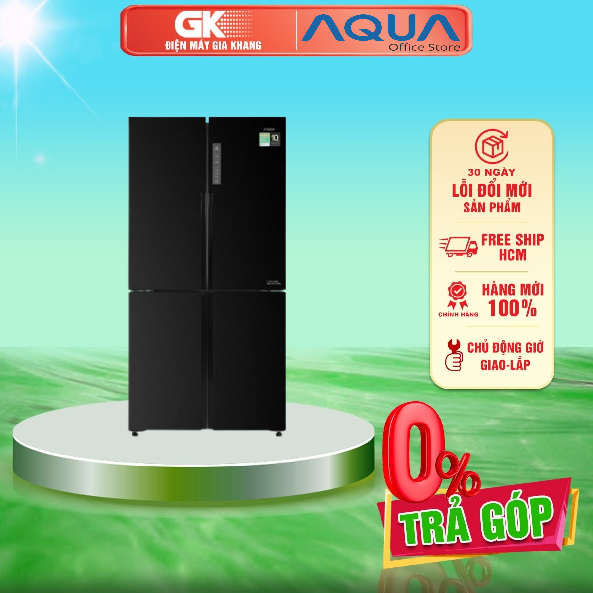 Tủ lạnh aqua aqr-m525xa 456 lít inverter - giao toàn quốc - freeship hcm