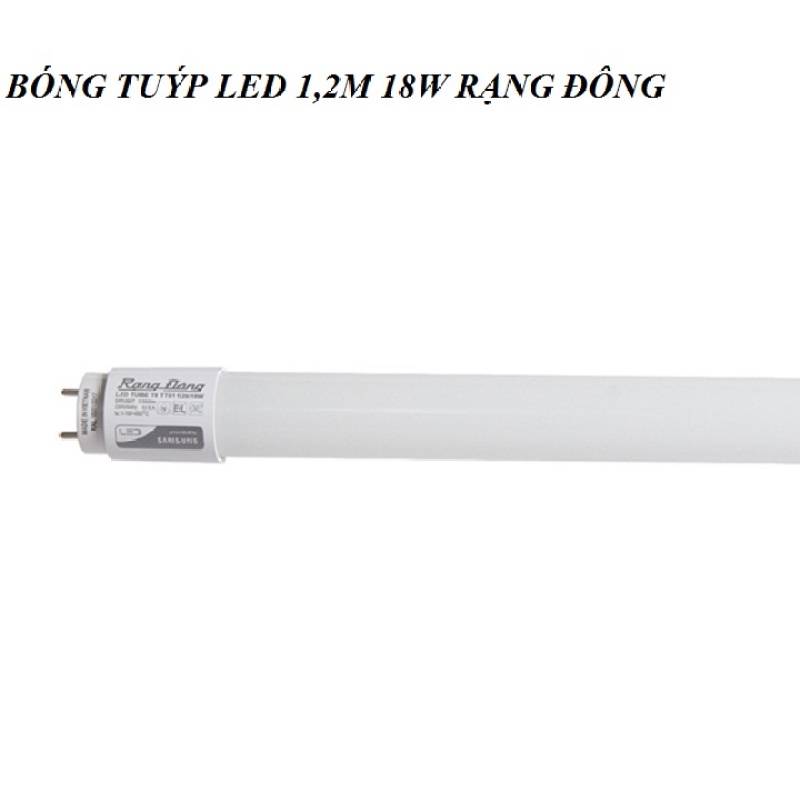 Bộ đèn LED Tuýp đơn T8 1.2m 18W Thủy tinh RẠNG ĐÔNG