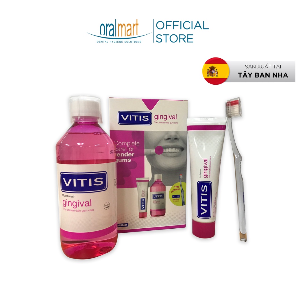 Bộ Chăm Sóc Răng Miệng Vitis Healthy Gums Mixed Pack – Cho Nướu Nhạy Cảm - Nhập Khẩu Tây Ban Nha