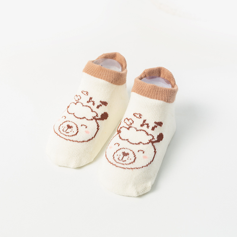 Tất chống trơn trượt cho bé 0-3 tuổi hình thú cute, vớ chống trượt bé trai bé gái