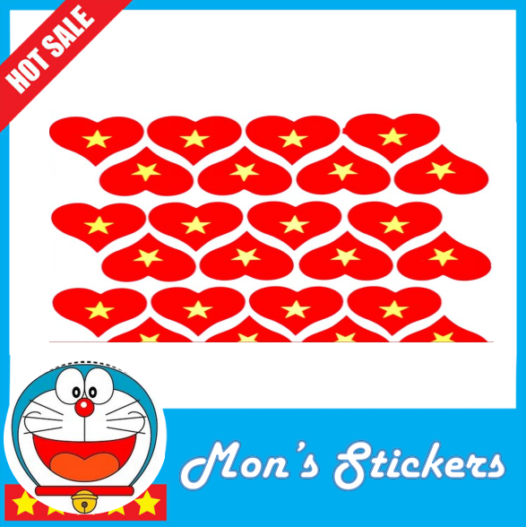 Decal dán cờ VIỆT NAM hình 💖