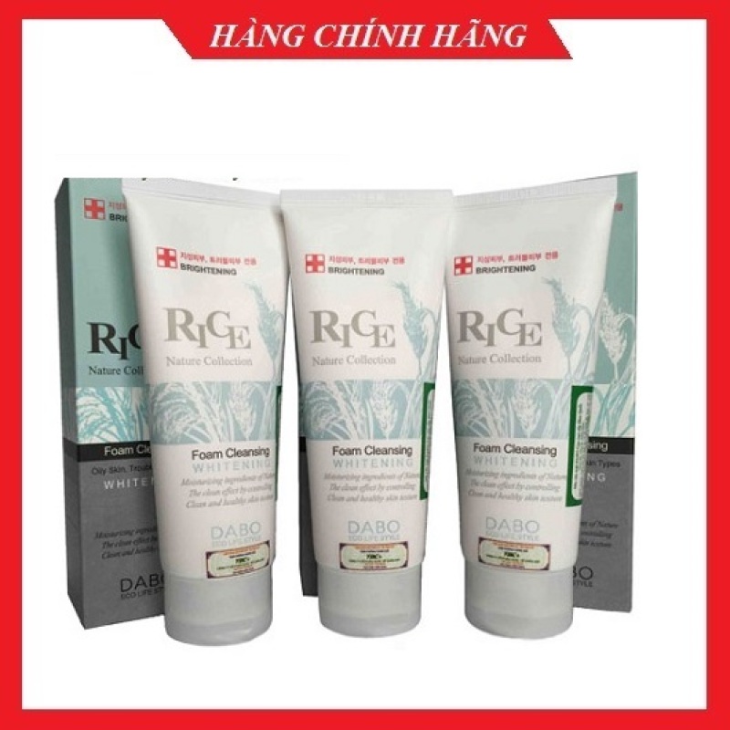 Sữa rửa mặt simple trắng da, xóa mụn dành cho da dầu mụn DABO RICE Hàn quốc 150ml/Hộp giá rẻ