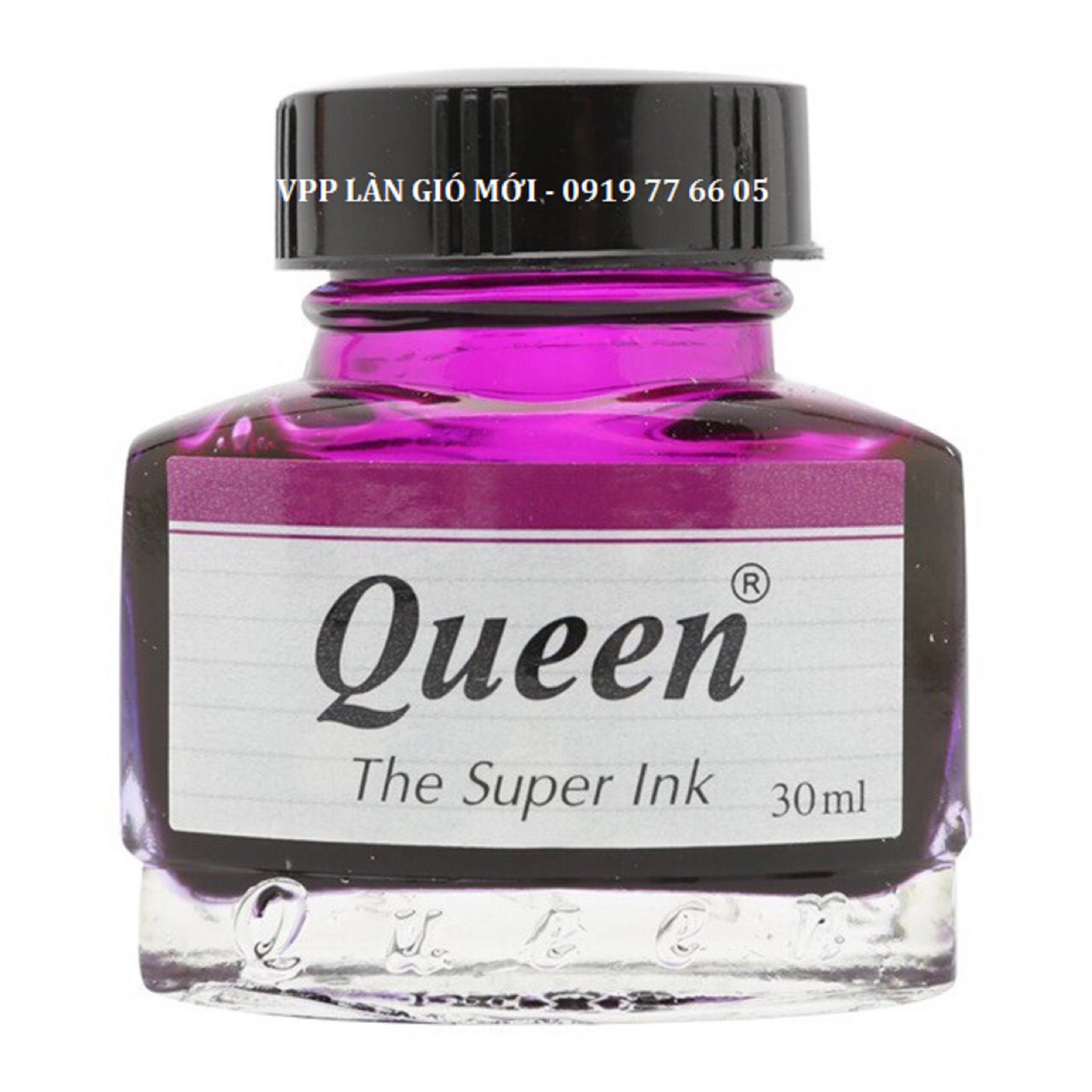 Mực Queen Tím - Mực bút máy Queen lọ 30ml VPP Làn Gió Mới
