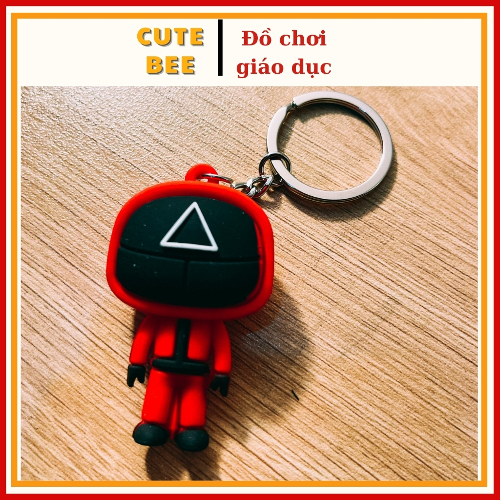 Móc Khóa Silicon Hình Nhân Vật Squid Game - Móc Treo Chìa Khóa Nhựa Dẻo Trò Chơi Con Mực Cao Cấp