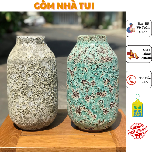BÌNH HOA ATLANTIC GỐM SỨ MEN SÔI CẮM HOA TRANG TRÍ DECOR