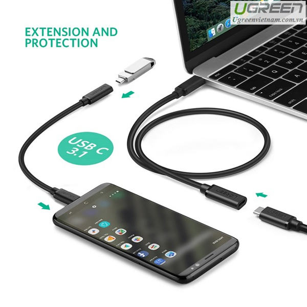 Cáp nối dài USB Type-C (Male/Female) dài 0,5m  Ugreen 40574 cao cấp