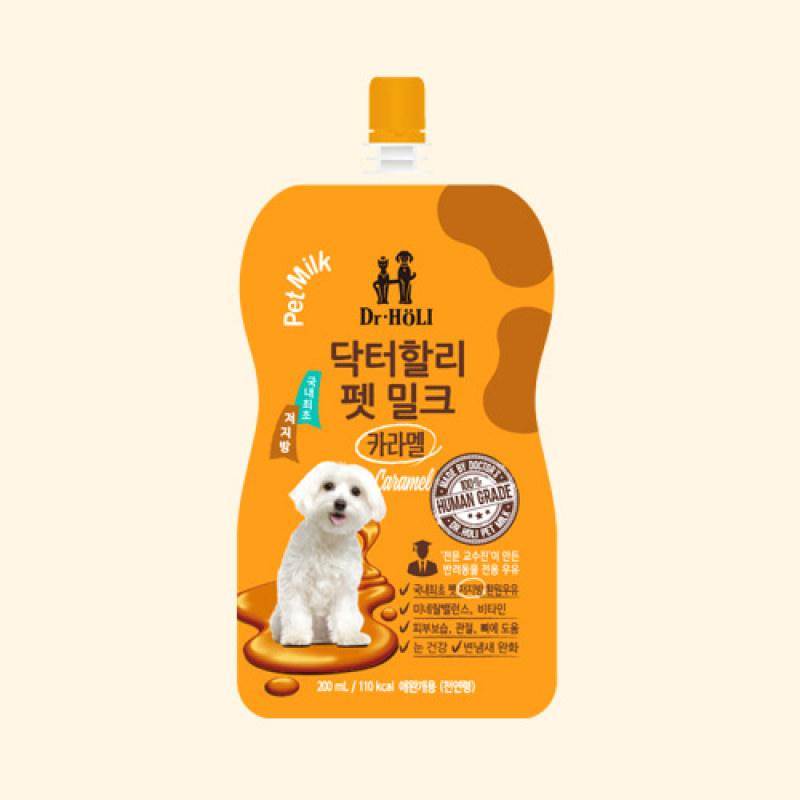 Dr.HOLI Pet Milk Caramel - Sữa tươi uống dành cho chó hương caramel 200ml