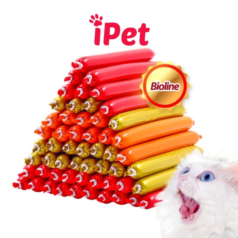 ✠  Xúc Xích Cho Chó Mèo Hamster Thú Cưng Dinh Dưỡng Giàu Vitamin Đạm Bioline - iPet Shop