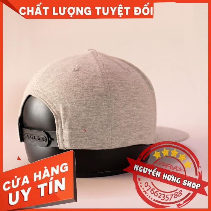 Nón snapback - nón hiphop trơn xám bạc logo NIXON vuông