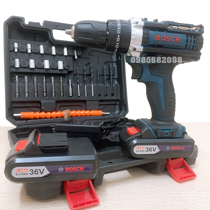 Máy khoan pin boss36v 2pin kèm phụ kiện