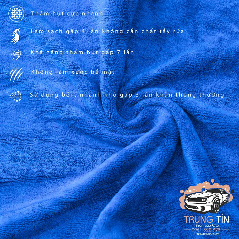 Khăn lau Xe Hơi, Oto, Xe Máy, 3M Microfiber (4 khăn) - TRUNG TÍN