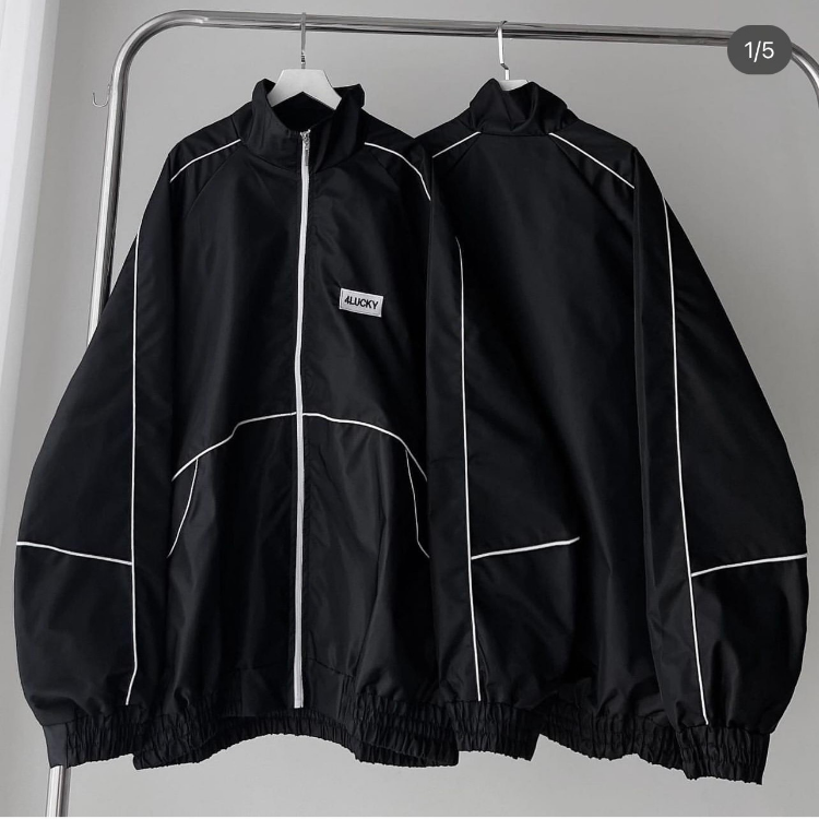 Áo khoác dù 2 lớp form rộng dù mero cao cấp 4 lucky, áo khoác dù form rộng nam nữ unisex 2 lớp form rộng tp57
