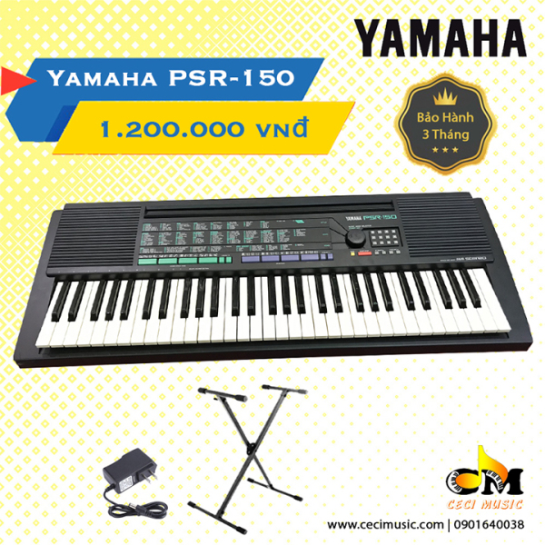 Đàn Organ Yamaha  PSR150 Like new 90%. Bảo hành 3 tháng. Tặng kèm chân đàn trị giá 150.000đ