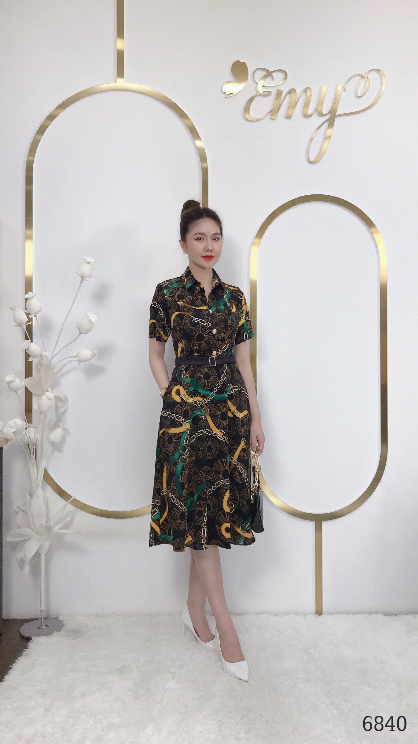Đầm EMY EM6840 Xoè Lụa Mango