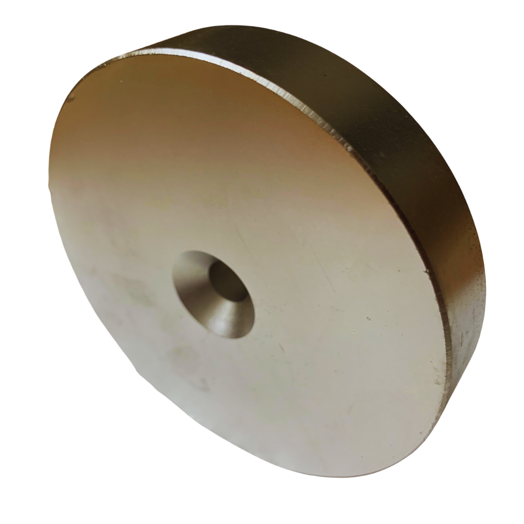 Nam châm viên 100x10mm lỗ vát