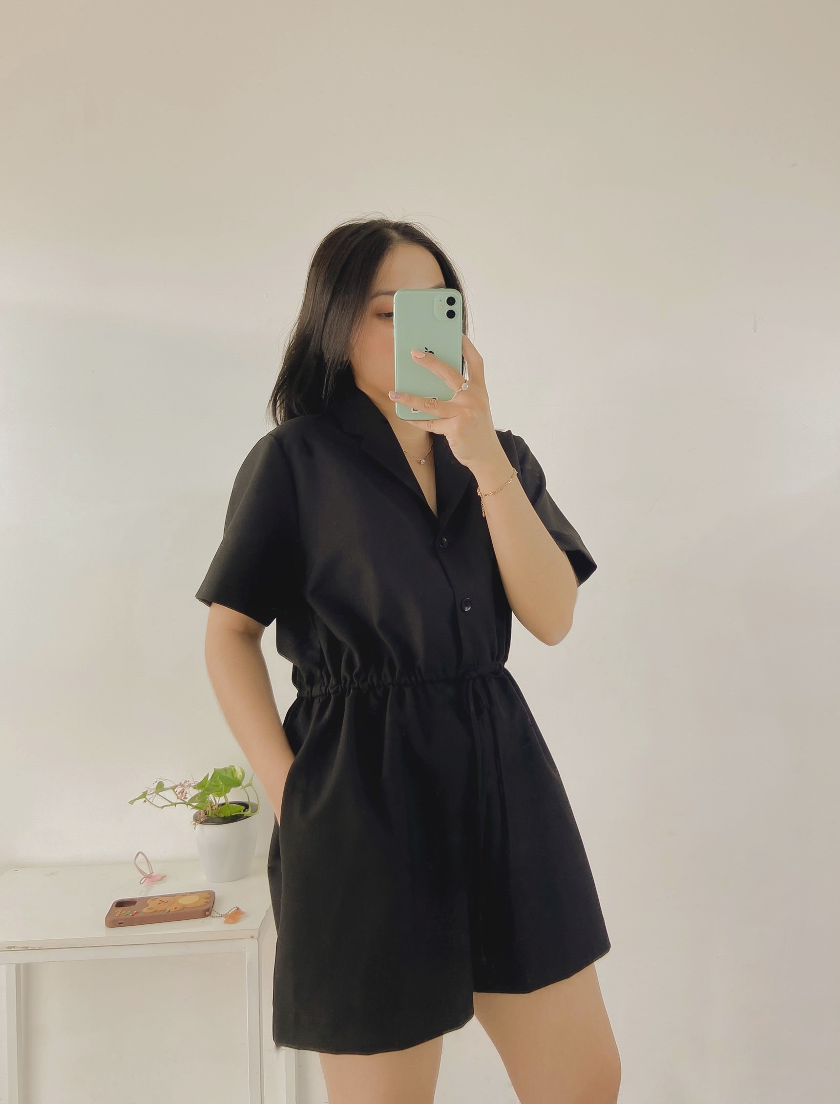Jum hot hit tay ngắn phối nơ eo - JU151D