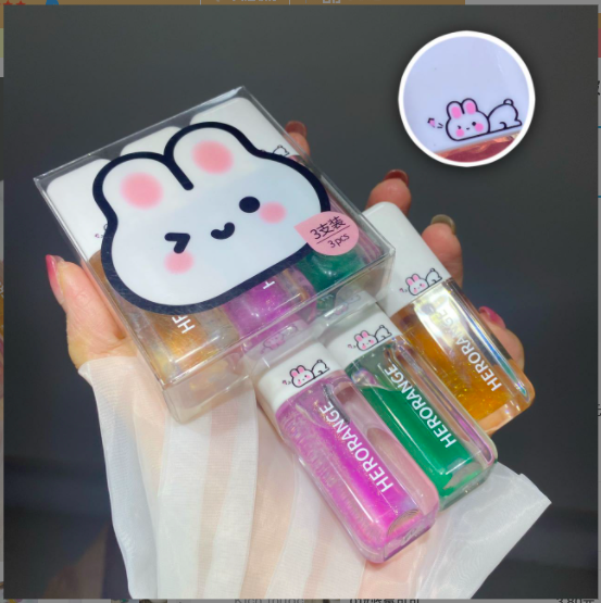 Set 3 Cây Son Kem Nhũ Bóng Dưỡng Ẩm Herorange Thỏ Bunny | Full set son 3 cây nhũ bóng Herorange Thỏ Bunny | Set Son Bóng 3 Cây Herorange