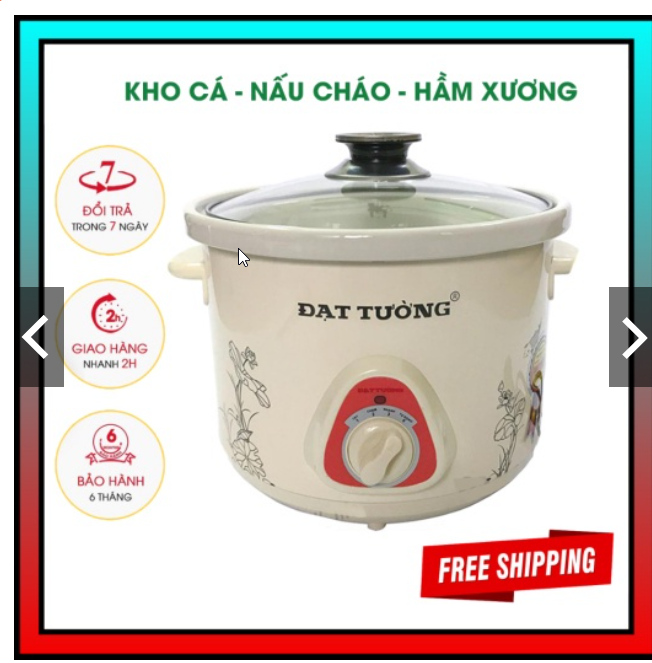 Nồi kho cá, Hầm cháo chậm đa năng Đạt Tường 1.5L / 2.5L