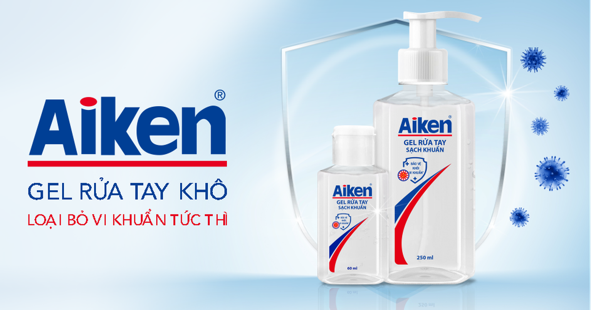 [HCM]Aiken - Gel rửa tay khô sạch khuẩn 60 ml