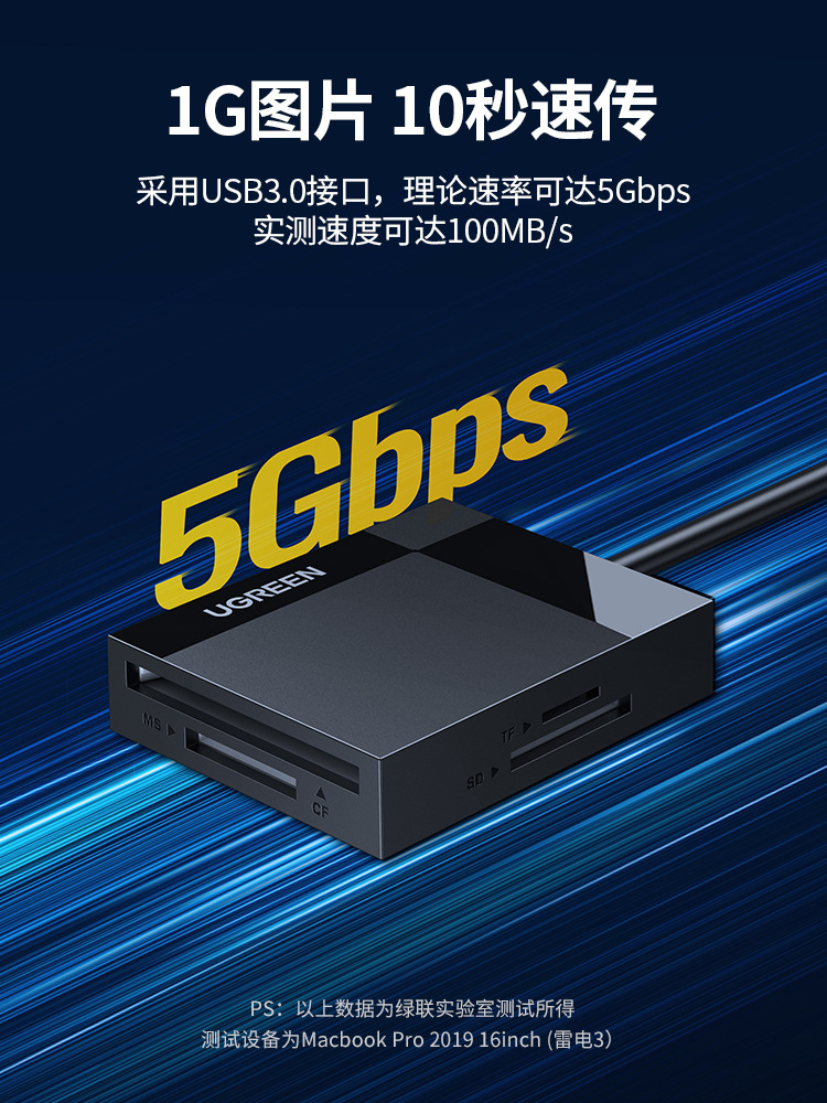 Green Card Reader Four-in-One sd Card tfcf High Speed usb3.0 Android typec to Phone and Computer Conversion