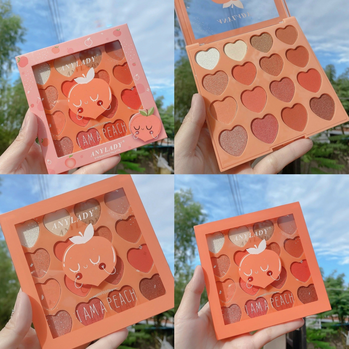 Bảng mắt 16 ô trái tim any lady peach orange