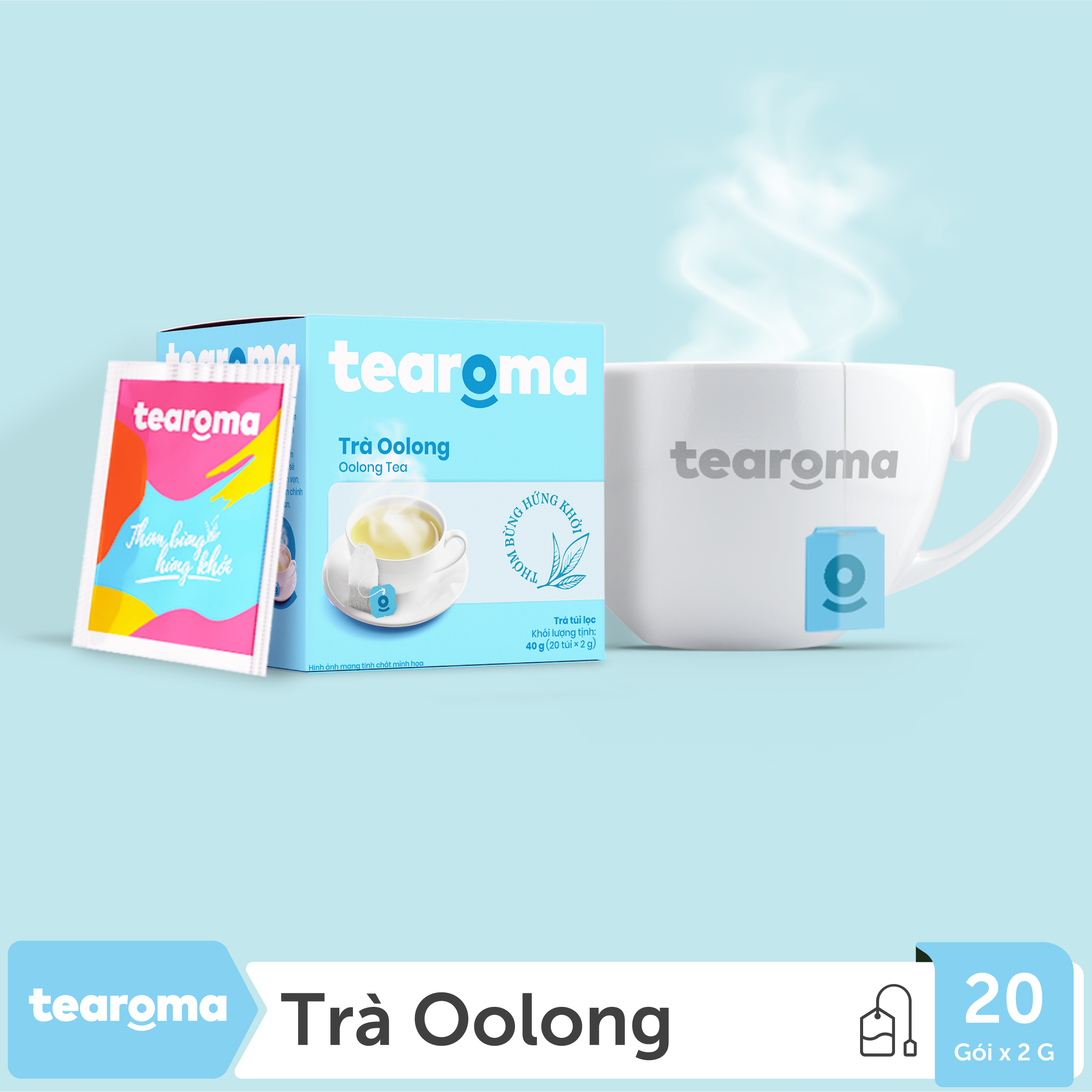 [Date T1/2025] Trà túi lọc Oolong Tearoma (Hộp 20gói x 2gr)
