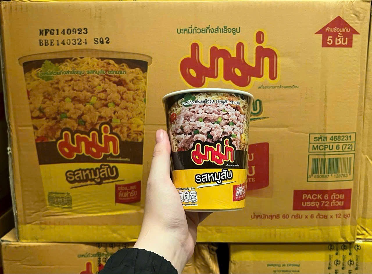 Mỳ mama Thái lan LY 60G Thái Lan lóc 6 ly
