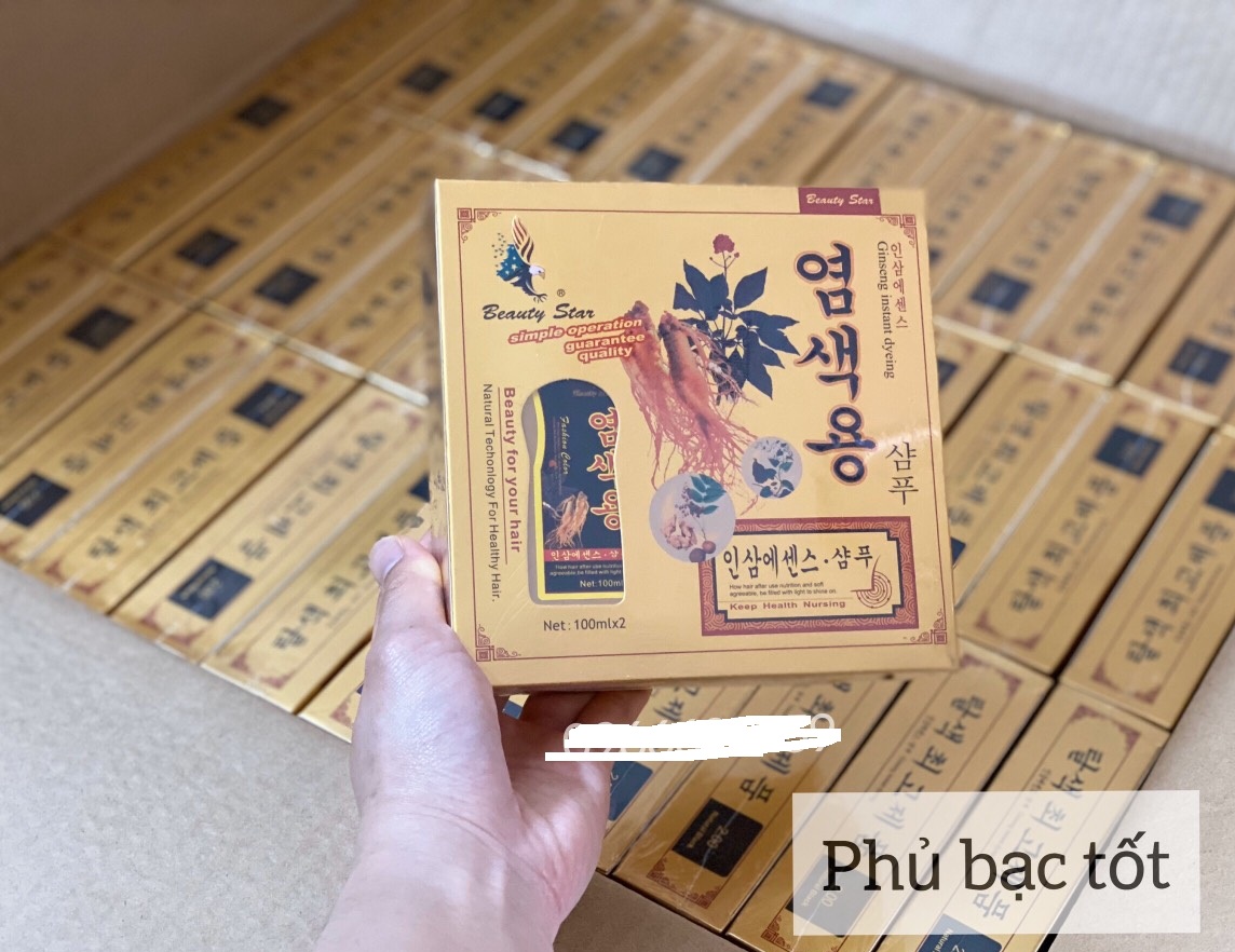 Dầu Gội Nhuộm Đen Tóc Beauty Star - Hàn Quốc (2 chai x 100ml)