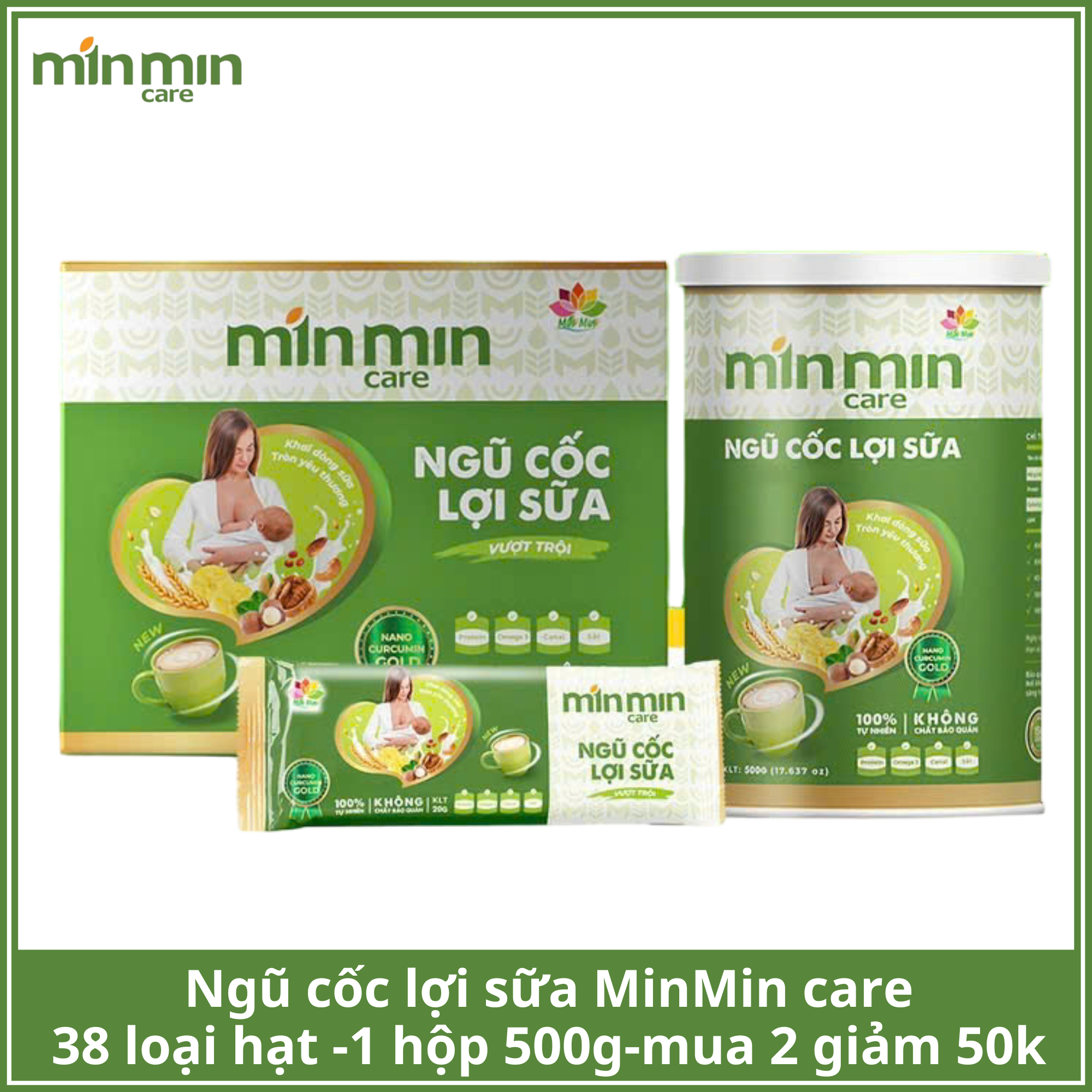 Ngũ cốc lợi sữa 38 loại hạt Min Min care