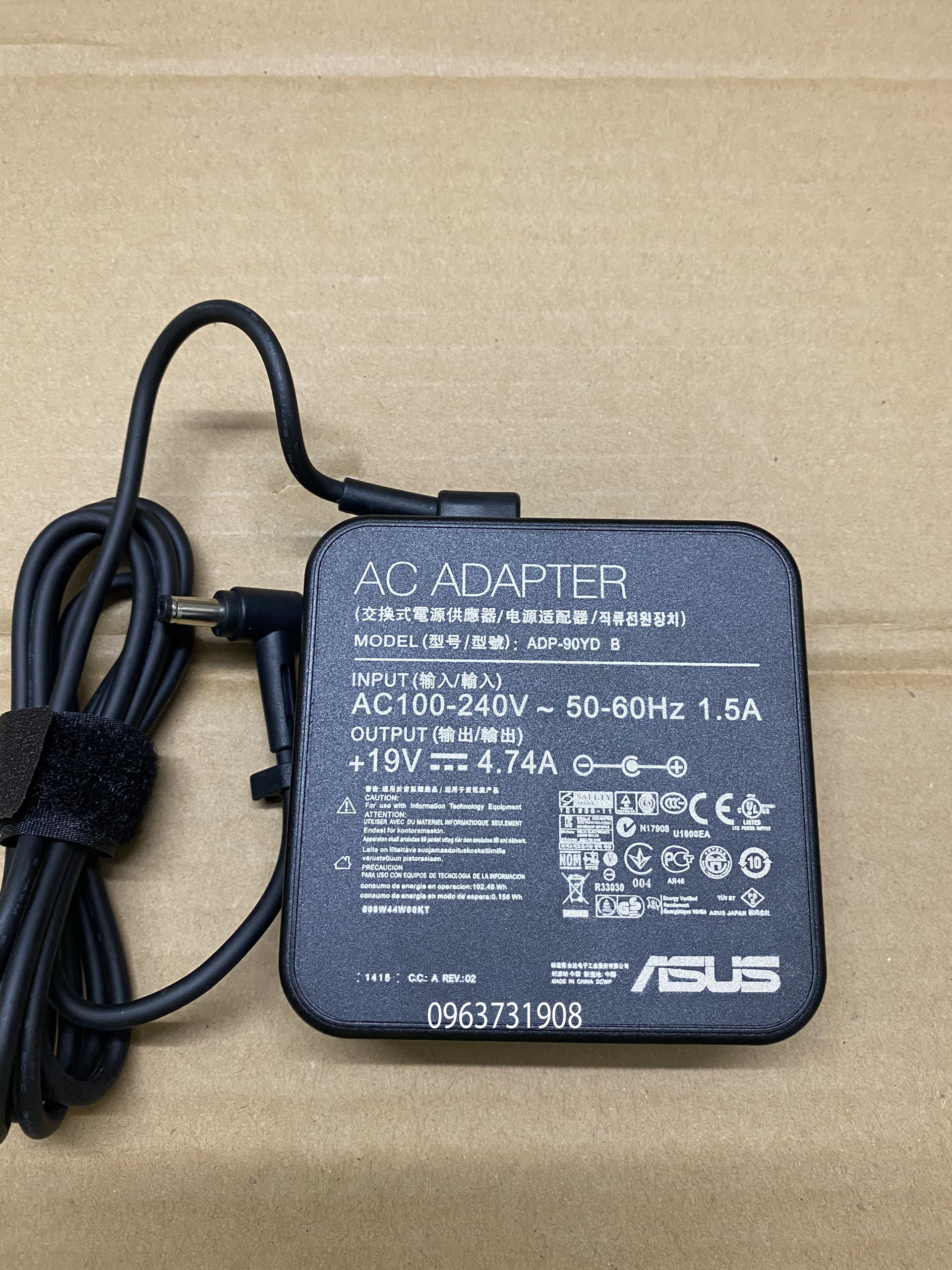 Sạc laptop asus 19v 4.74a zin