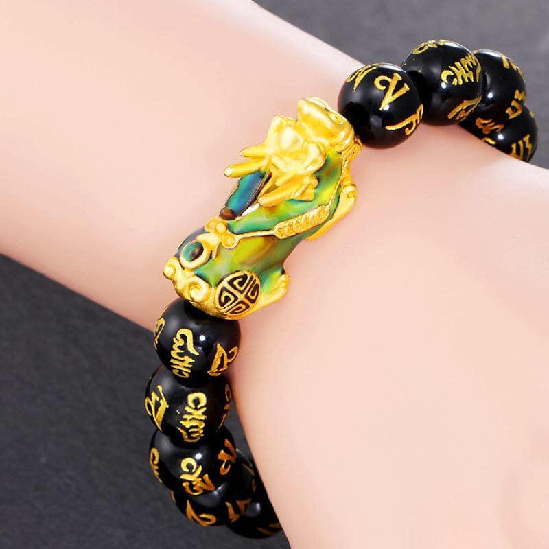 [HCM]VÒNG TAY ĐÁ PHONG THỦY MIX TỲ HƯU ĐỔI MẦU - SIZE 12LY