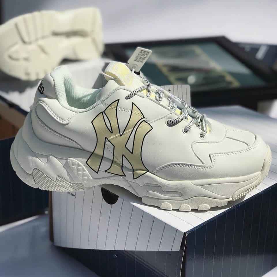 Giày Thể Thao Sneaker MLB Ny Chữ vàng ( MLB Yankess màu trắng chữ vàng)