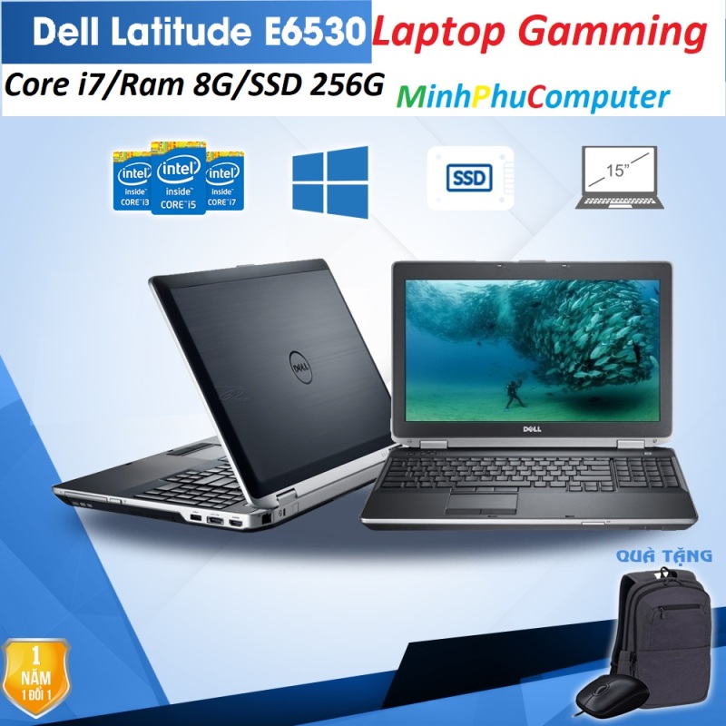 Dell Latitude E6530 Core i7 3520M Ram 8G SSD 256G màn hình 15.6inch phím số VGA HD4000 Game Đồ hoạ-Tặng Balo + chuột không dây