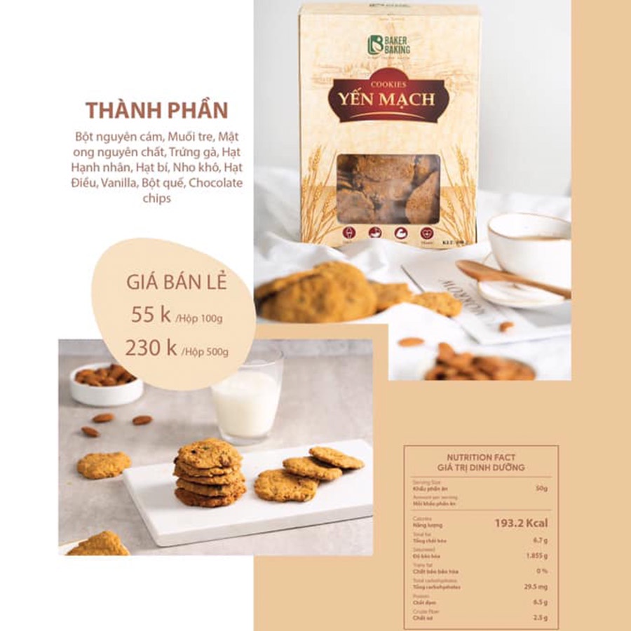 Bánh Cookie Yến Mạch Chocolate Chip