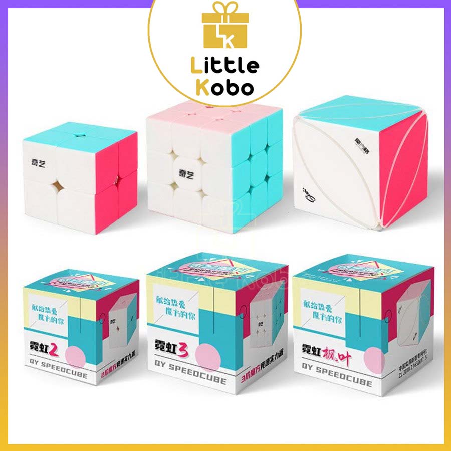 Bộ Sưu Tập Rubik QiYi Neon Edition Macaron 2x2 3x3 4x4 Ivy Cube Rubic Biến